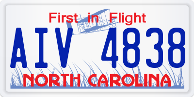 NC license plate AIV4838