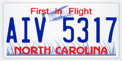 NC license plate AIV5317