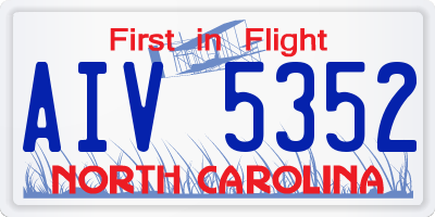 NC license plate AIV5352