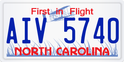 NC license plate AIV5740