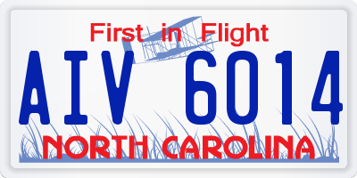 NC license plate AIV6014