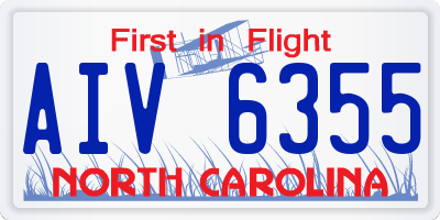 NC license plate AIV6355