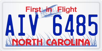 NC license plate AIV6485