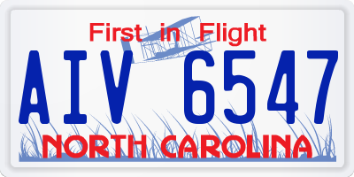 NC license plate AIV6547
