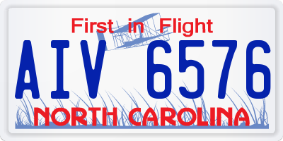 NC license plate AIV6576
