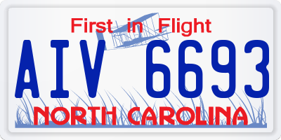 NC license plate AIV6693