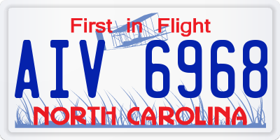 NC license plate AIV6968