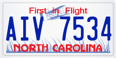 NC license plate AIV7534