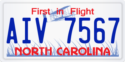 NC license plate AIV7567