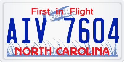 NC license plate AIV7604