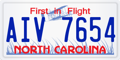 NC license plate AIV7654