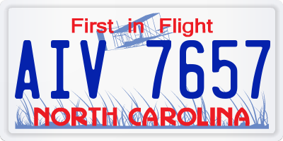 NC license plate AIV7657