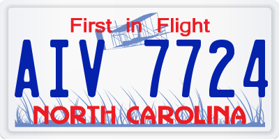NC license plate AIV7724