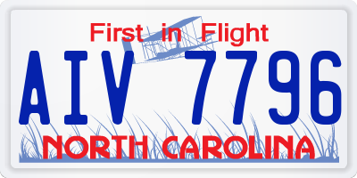 NC license plate AIV7796