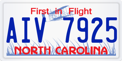 NC license plate AIV7925