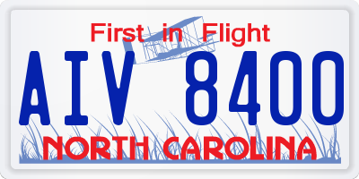 NC license plate AIV8400