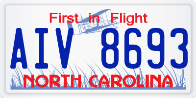 NC license plate AIV8693