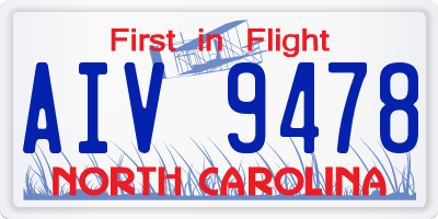 NC license plate AIV9478