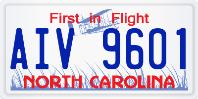 NC license plate AIV9601