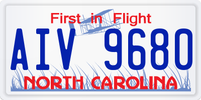 NC license plate AIV9680