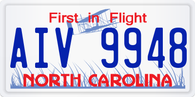 NC license plate AIV9948