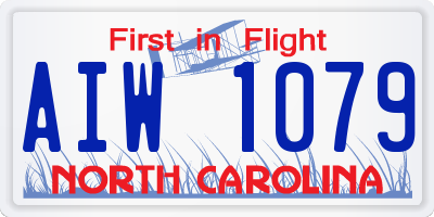 NC license plate AIW1079