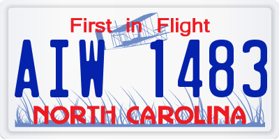 NC license plate AIW1483