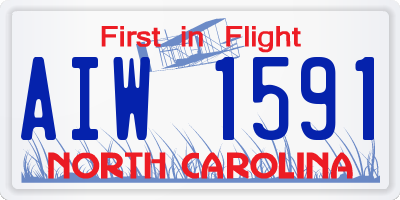 NC license plate AIW1591