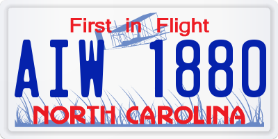 NC license plate AIW1880
