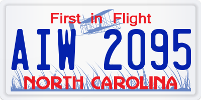 NC license plate AIW2095