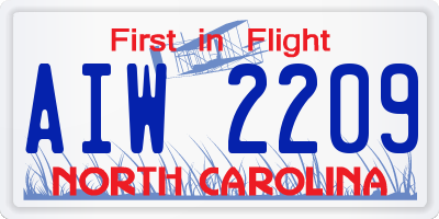 NC license plate AIW2209