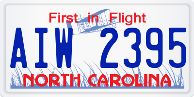 NC license plate AIW2395