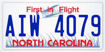 NC license plate AIW4079