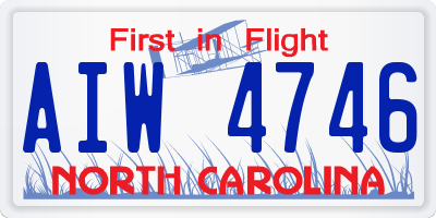 NC license plate AIW4746