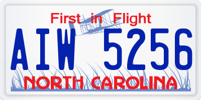 NC license plate AIW5256