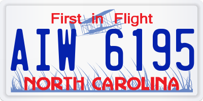 NC license plate AIW6195