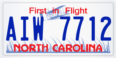 NC license plate AIW7712