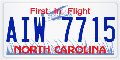NC license plate AIW7715
