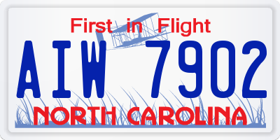 NC license plate AIW7902