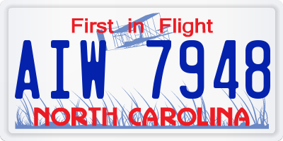 NC license plate AIW7948