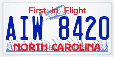 NC license plate AIW8420