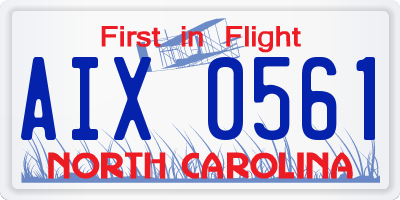 NC license plate AIX0561