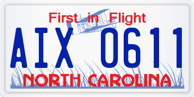 NC license plate AIX0611