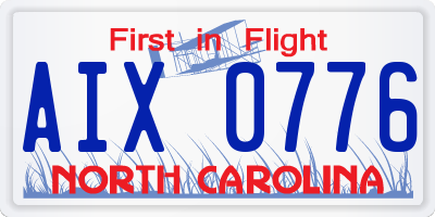 NC license plate AIX0776