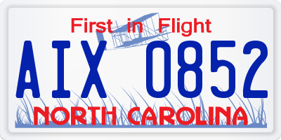 NC license plate AIX0852