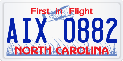 NC license plate AIX0882