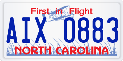 NC license plate AIX0883