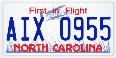 NC license plate AIX0955