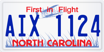 NC license plate AIX1124