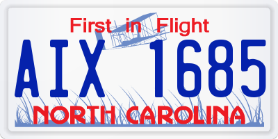 NC license plate AIX1685